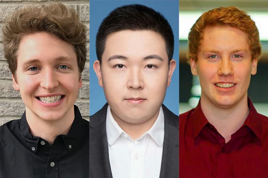 Series of scholarship recipients' headshots in a row