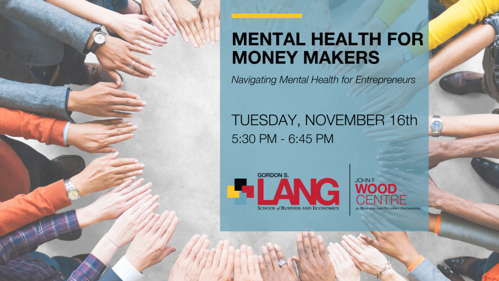 Promotional Image for Mental Health For Money Makers event. 