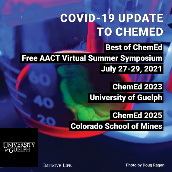 ChemEd promotional banner with dates for summer event