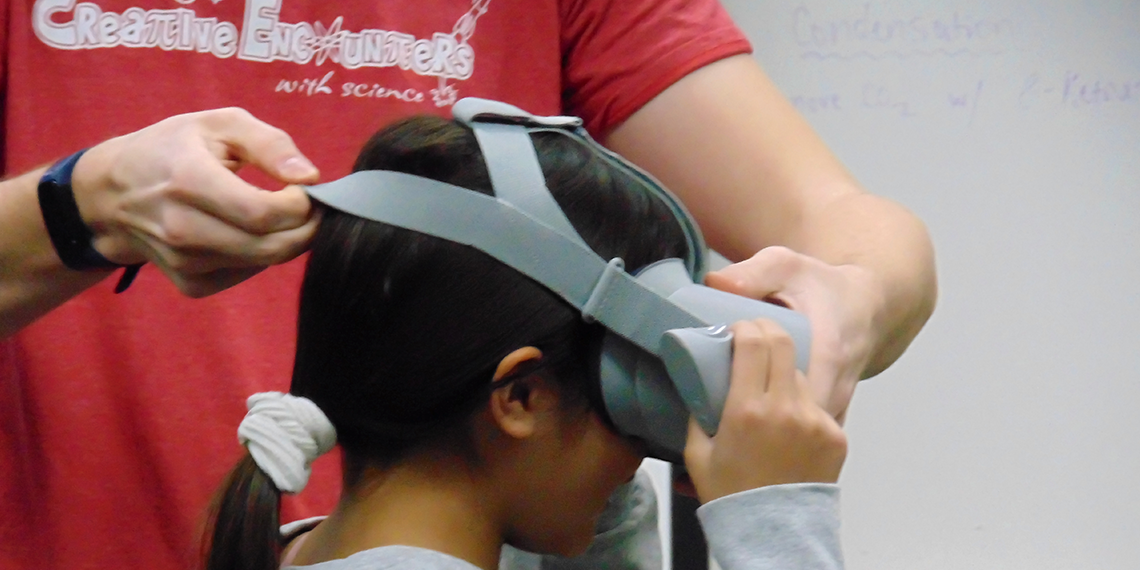 Girl with VR headset 