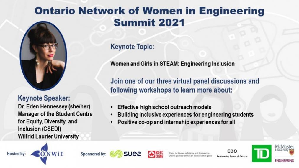 Promotional Image for the Ontario Network of Women in Engineering Summit 2021 (Virtual)