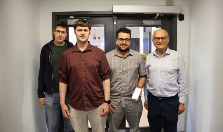 Smart Door Access System team members (From left: Steven French, Greg French, Zeyad Ghulam, Dr. Hussein Abdullah)