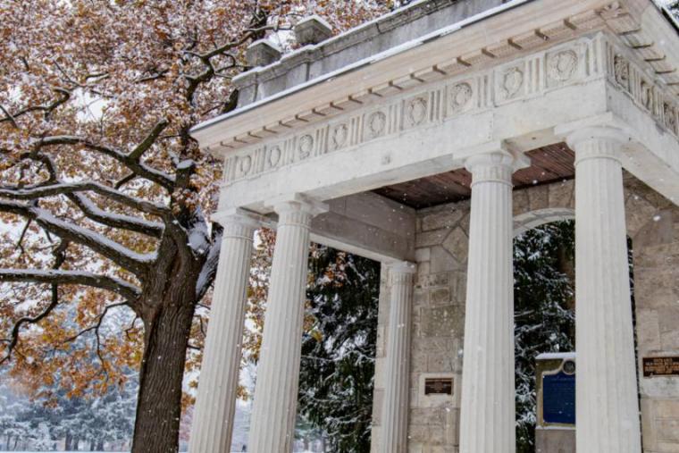 Portico in winter