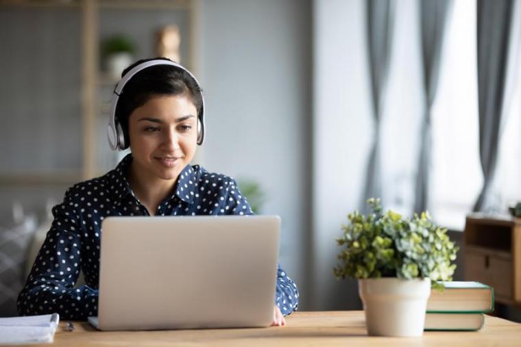 Person on computer.