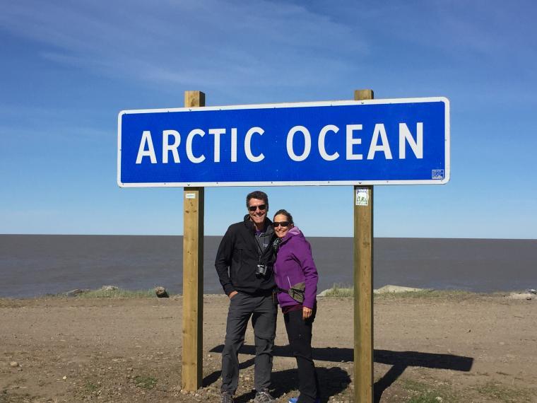 Jeff and his wife Carol by the Arctic Ocean completing his research fieldwork for his studies in digital Archeology.