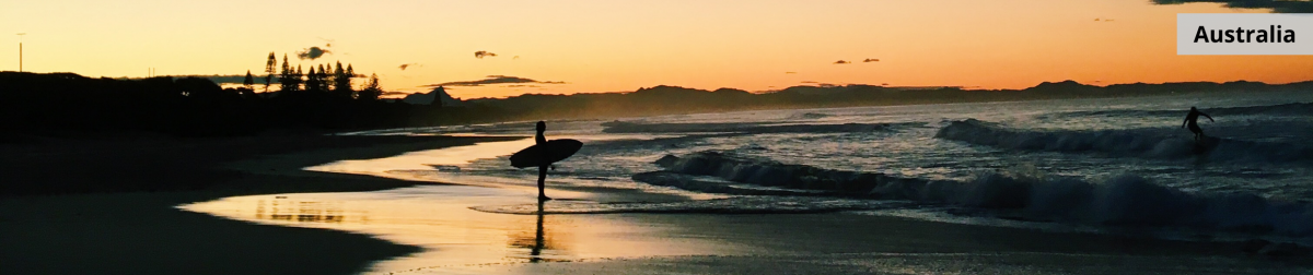 Australia - surfer on the beach