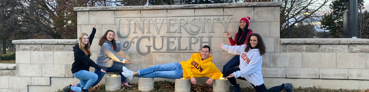 Exchange students taking some mandatory pictures on campus...