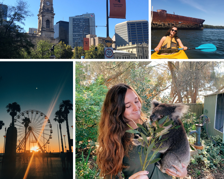 Sydney, kayaking, pier, and holding a koala