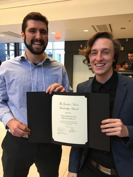 Jonathon MacPherson and Patrick Houlding, awarded the Gordon Nixon Leadership Award at the UofG Student Life Awards banquet