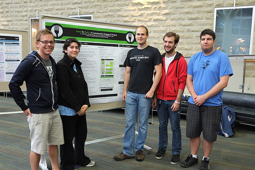 Professor Gillis with Students at the CPES Undergraduate Poster session