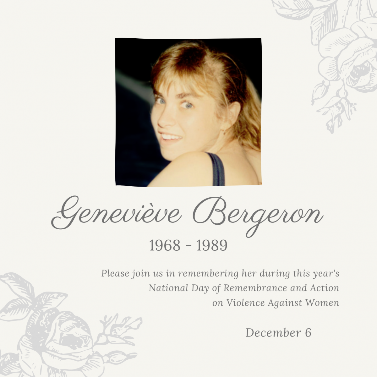 Geneviève Bergeron. 1968 to 1989.