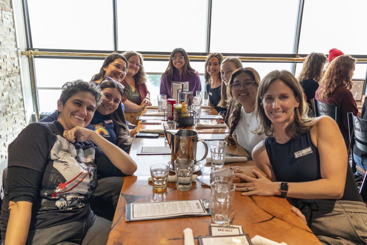 Women in STEM get to know each other at The Brass Taps restaurant.