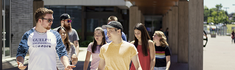group of students walking toward camera