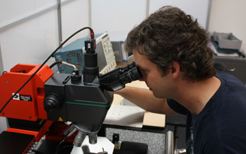 Matthew at the probe station