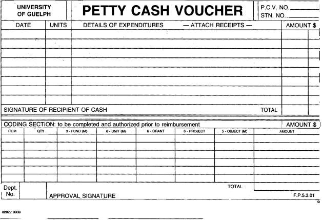 Petty Cash  Financial Services