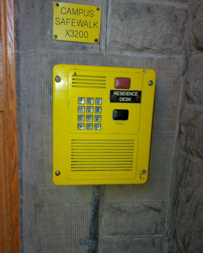 Yellow residence call box