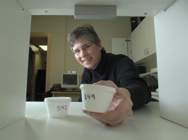 Professor Lisa Duizer in sensory laboratory