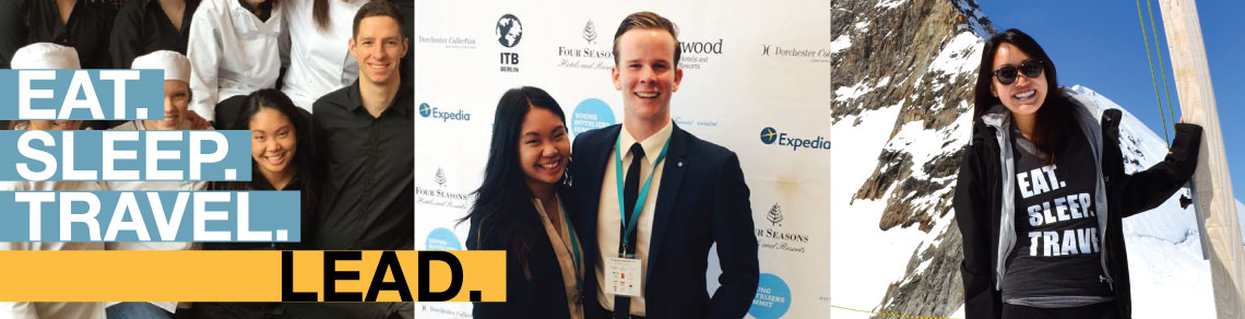 A group of undergraduate students in business attire