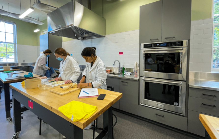 Students working in the lab