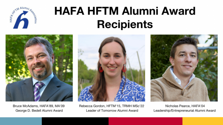 Congratulations to Professor Bruce McAdams, Rebecca Gordon and Nicholas Pearce, named 2022 HAFA Alumni Award Recipients!