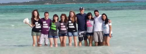 HTM Students on the beach in Turks & Caicos