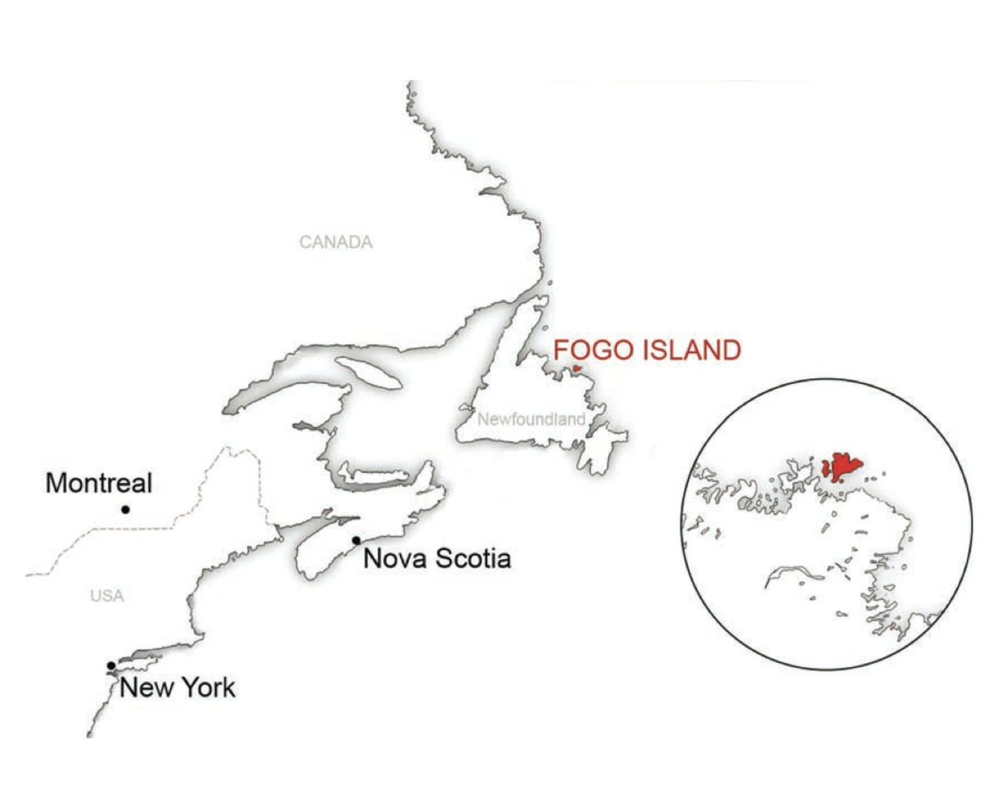 Fogo Island map