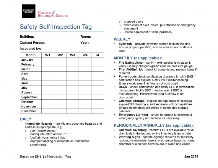 CBS Self-Inspection Tag