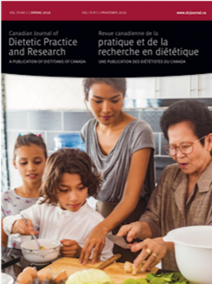 An image of the cover of the Canadian Journal of Dietetic Practice & Research
