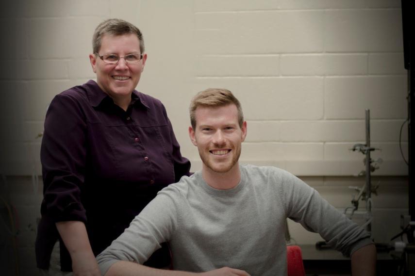 A photograph of researchers Professor Coral Murrant & graduate student Iain Lamb .