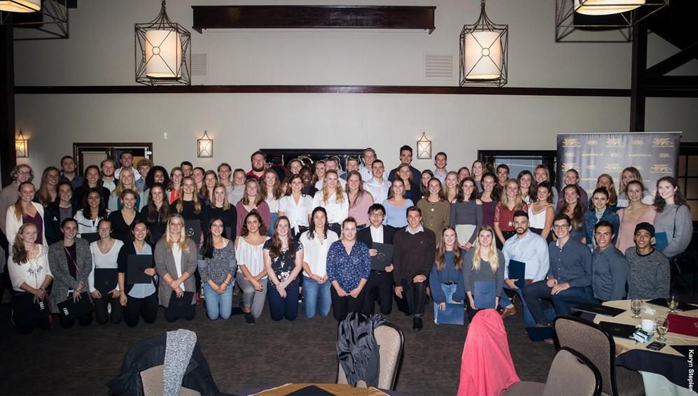 A group photograph of Gryphon Academic Award winning students