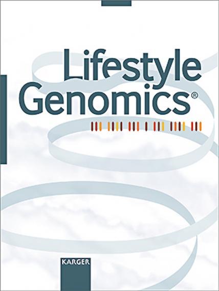 An image of the cover of the journal  Lifestyle Genomics