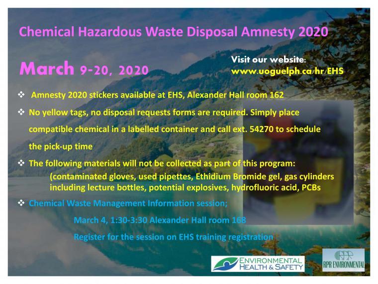 Chemical Waste Amnesty 2020 Poster