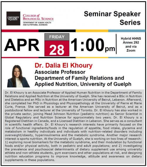 The poster for HHNS Seminar Series with Dr. Khoury