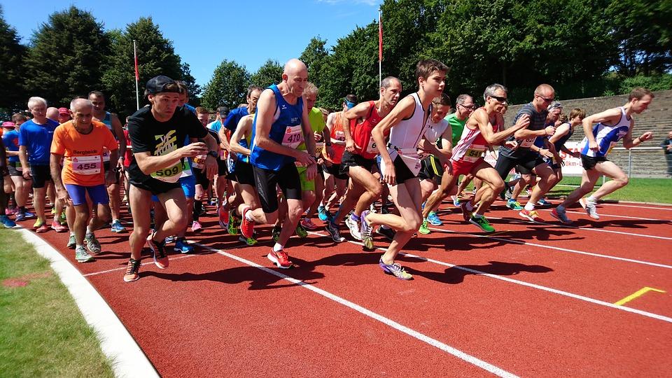 A photograph showing runners of various ages.