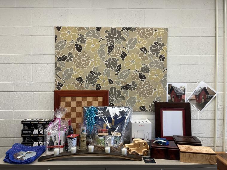An image of some of the donated items for the raffle.