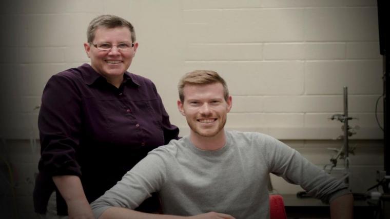 A photograph of researchers Professor Coral Murrant & graduate student Iain Lamb.