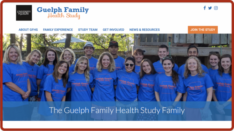 A group photograph of the members of the Guelph Family Health Study