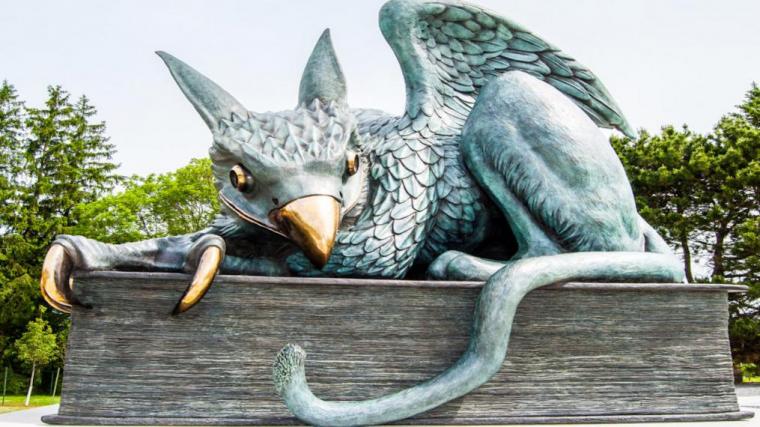 An image of the University of Guelph Gryphon Sculpture.