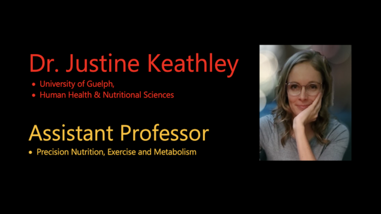 A photo of Prof. Justine Keathley, with her title.