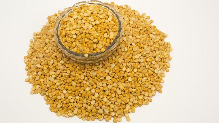 A photograph of yellow split peas