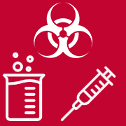 Biosafety symbol, beaker and needle clipart for Biosafety