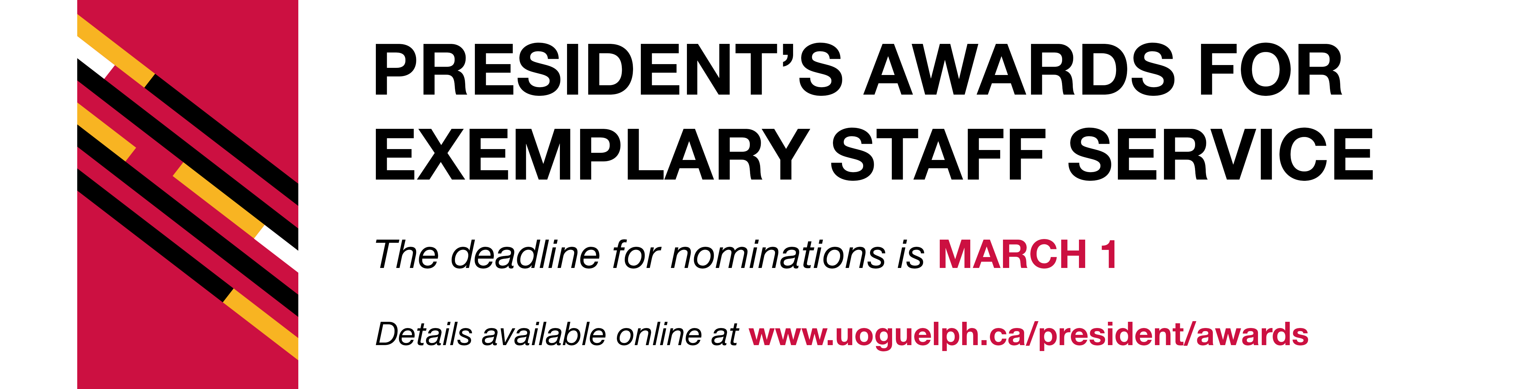 Request for nominations for exemplary staff awards showing deadline of March 1