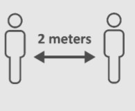 Physical Distancing at least 2 metres between people