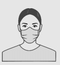 Wearing a non-medical mask under her nose and mouth