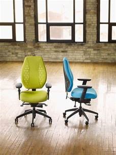  Yellow and blue office chairs