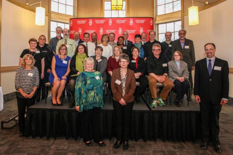 Photo of staff and faculty with 25 years of service in 2017