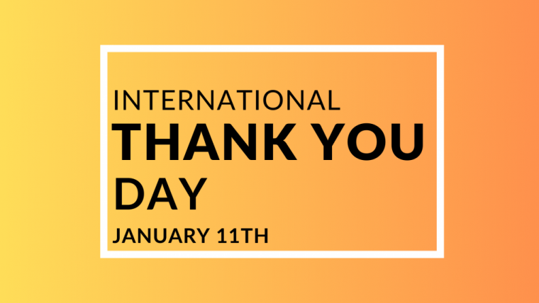 Text reads "International Thank You Day January 11th"