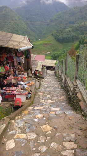 Sapa village of Cat Cat - stone path