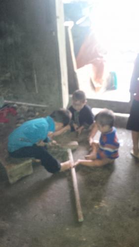 Sapa village of Cat Cat - children playing