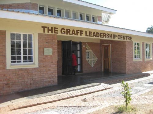 Red brick building labelled The Graff Leadership Centre